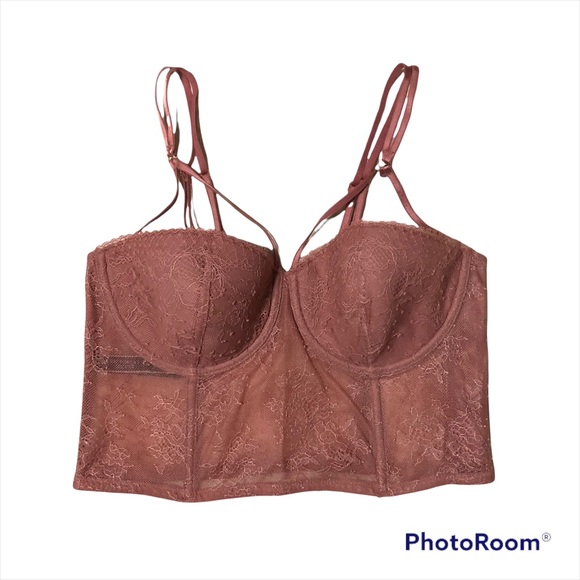 Victoria’s Secret Longline Bustier Tulle Lined Lace With Novelty Straps … - Picture 4 of 6